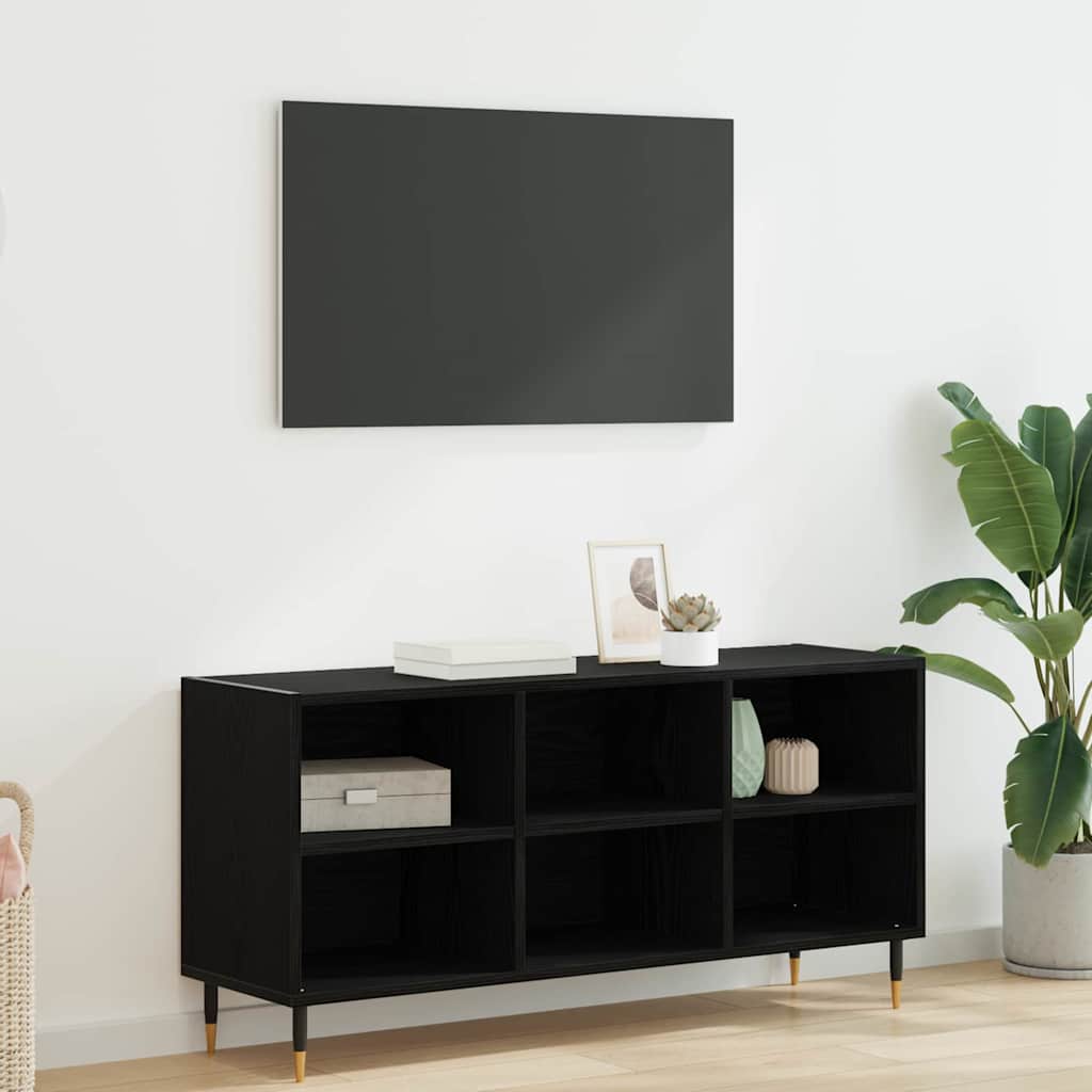 Televizní Skříň 103,5 X 30 X 50 Cm Černý Dub Kompozitní Dřevo