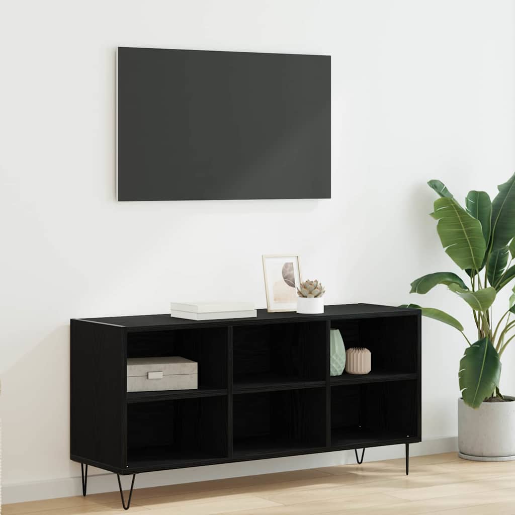 Televizní Skříň 103,5 X 30 X 50 Cm Černý Dub Kompozitní Dřevo