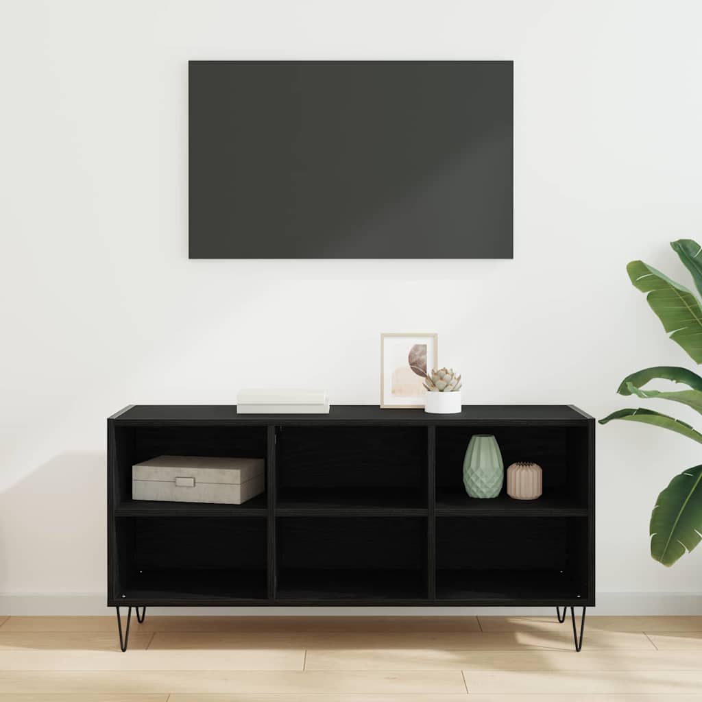 Televizní Skříň 103,5 X 30 X 50 Cm Černý Dub Kompozitní Dřevo