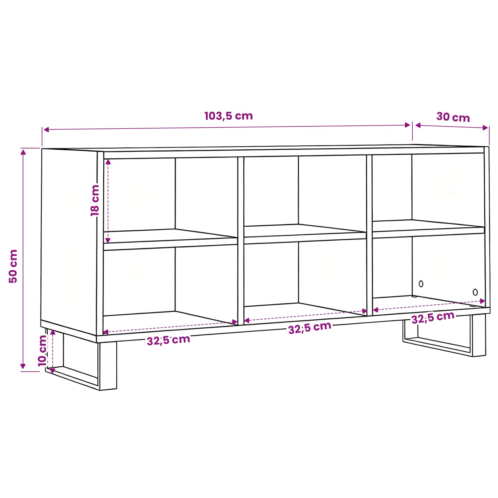Televizní Skříň 103,5 X 30 X 50 Cm Staré Dřevo Kompozitní Dřevo