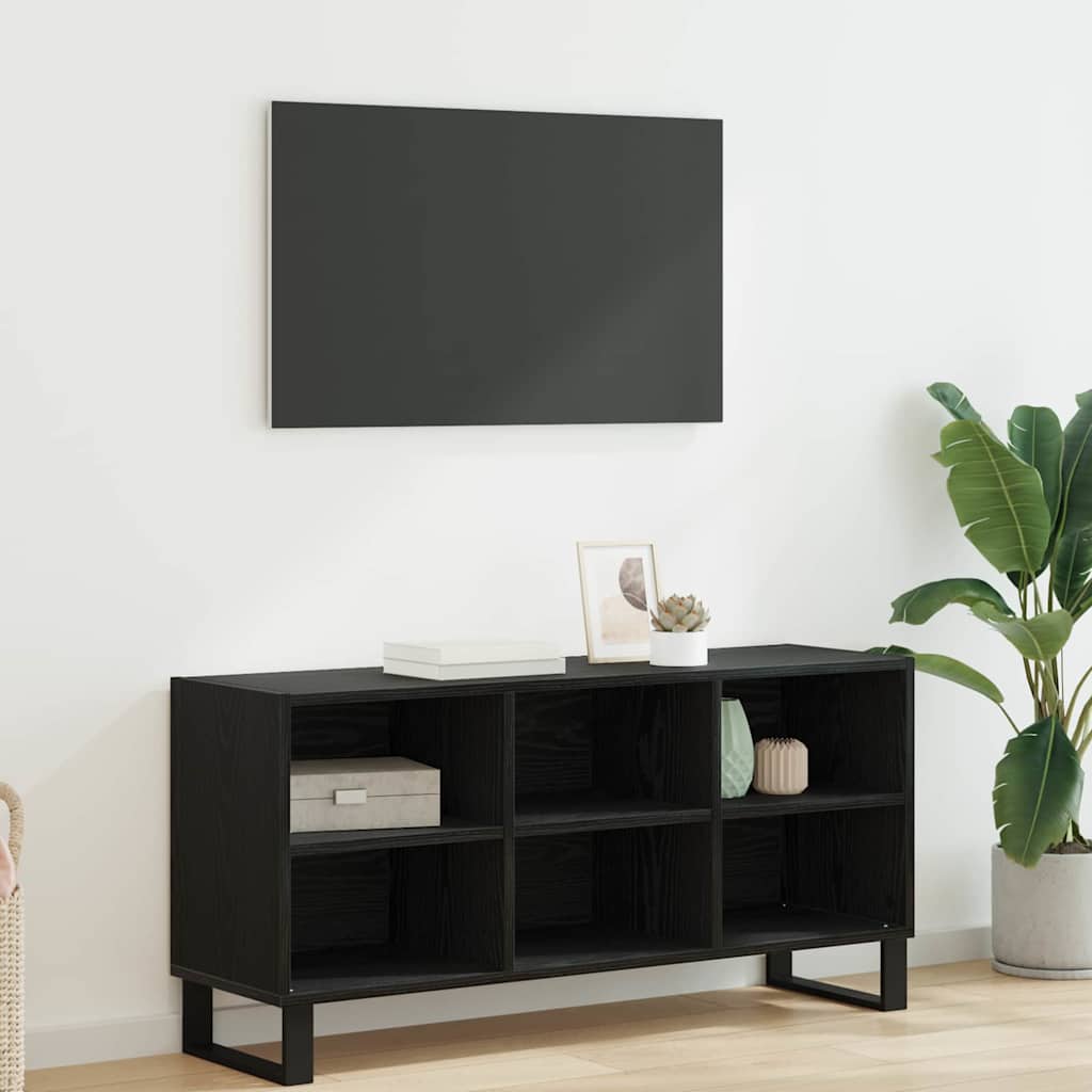 Televizní Skříň 103,5 X 30 X 50 Cm Černý Dub Kompozitní Dřevo