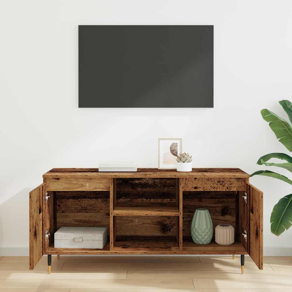 Televizní Skříň 104 X 35 X 50 Cm Staré Dřevo Kompozitní Dřevo