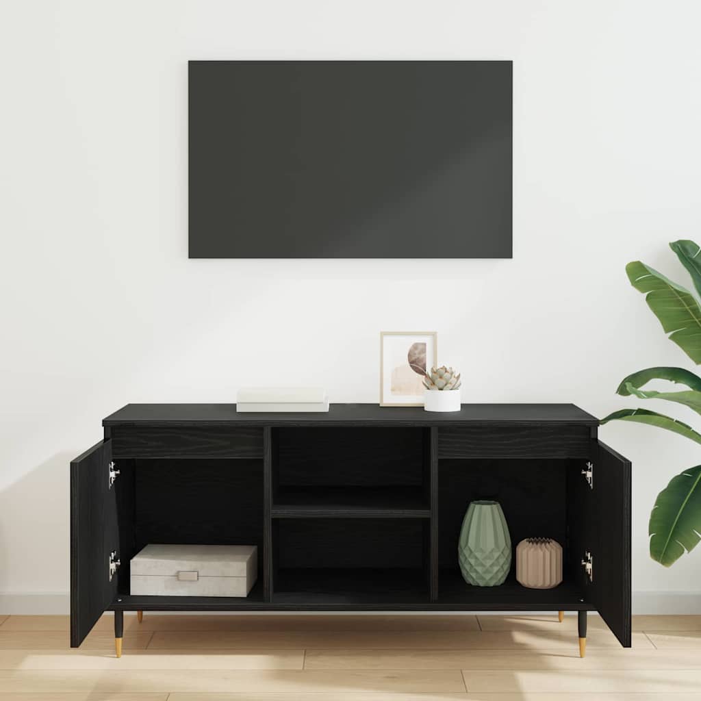 Televizní Skříň 104 X 35 X 50 Cm Černý Dub Kompozitní Dřevo