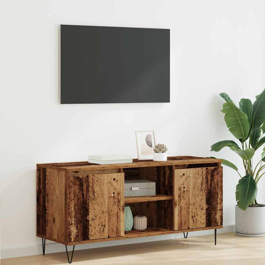 Televizní Skříň 104 X 35 X 50 Cm Staré Dřevo Kompozitní Dřevo