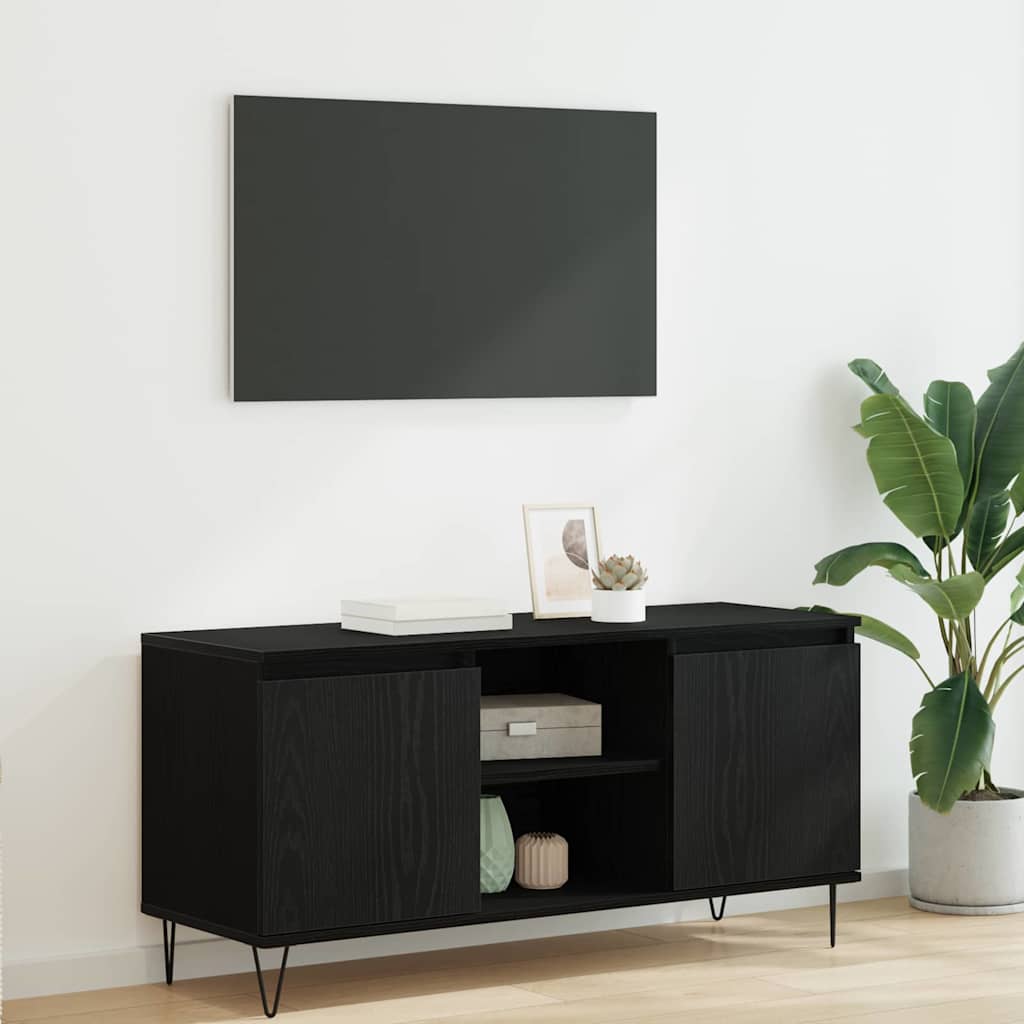 Televizní Skříň 104 X 35 X 50 Cm Černý Dub Kompozitní Dřevo