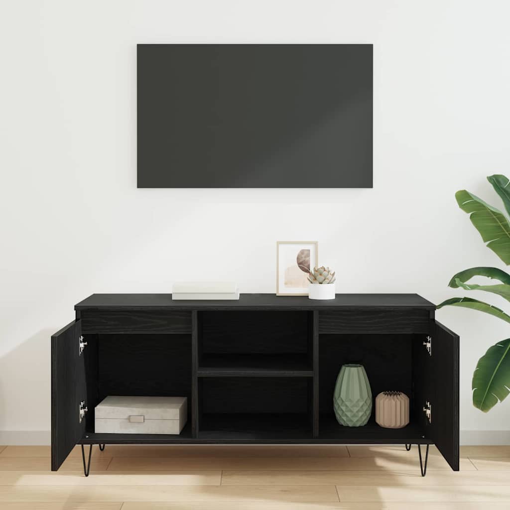 Televizní Skříň 104 X 35 X 50 Cm Černý Dub Kompozitní Dřevo