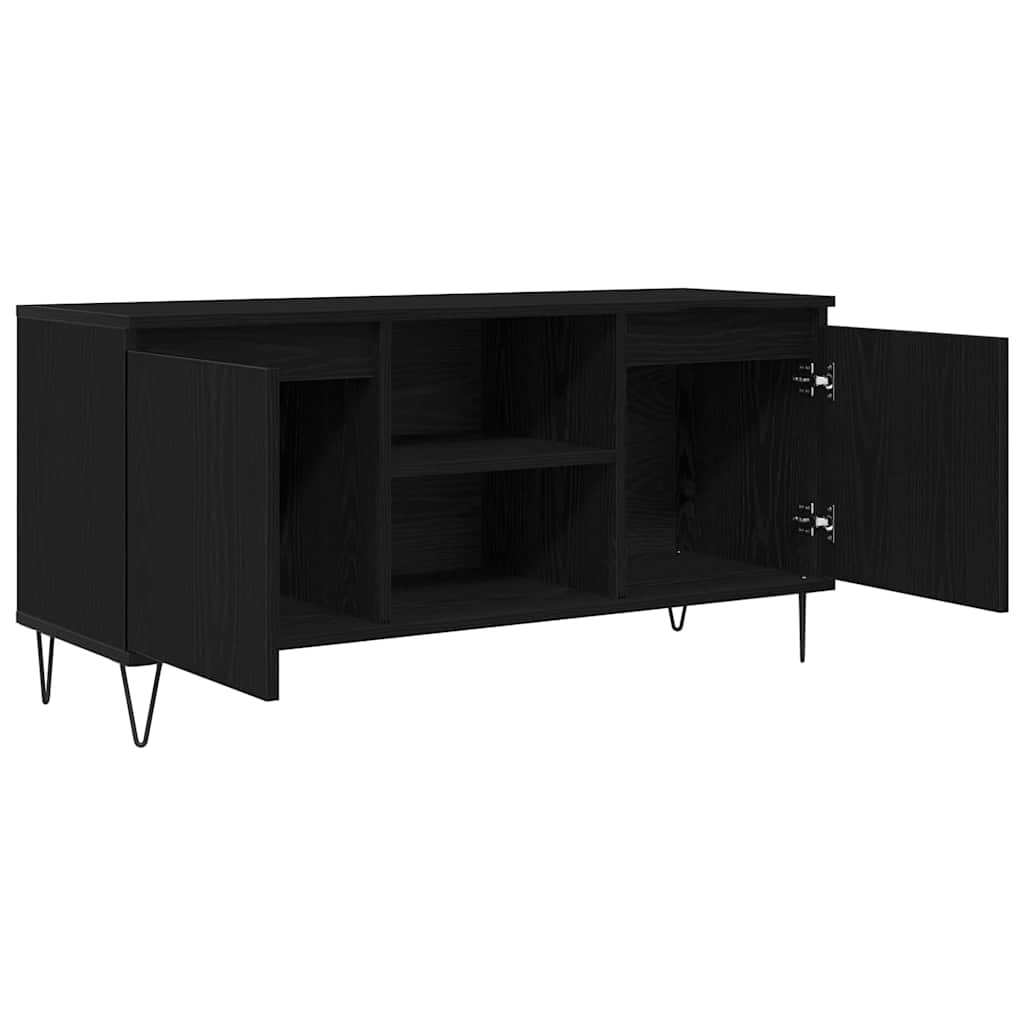 Televizní Skříň 104 X 35 X 50 Cm Černý Dub Kompozitní Dřevo