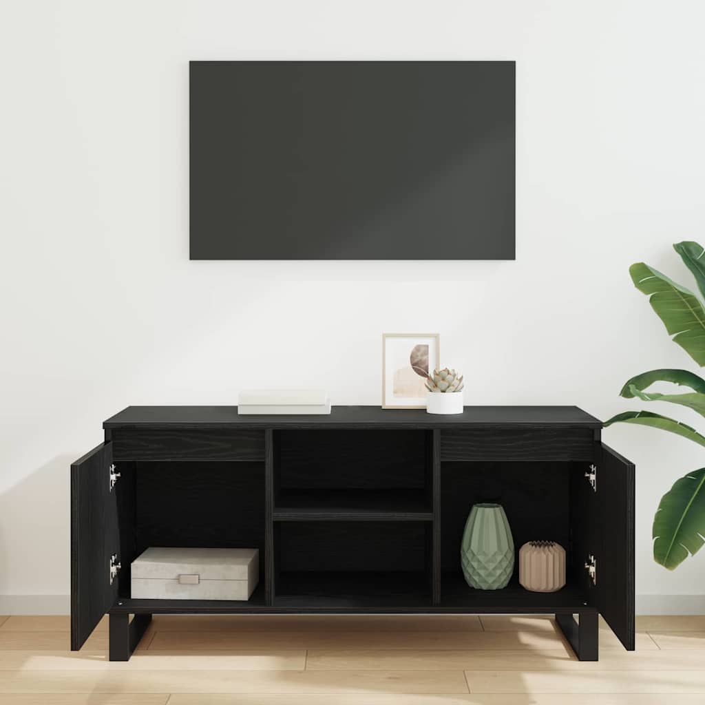 Televizní Skříň 104 X 35 X 50 Cm Černý Dub Kompozitní Dřevo