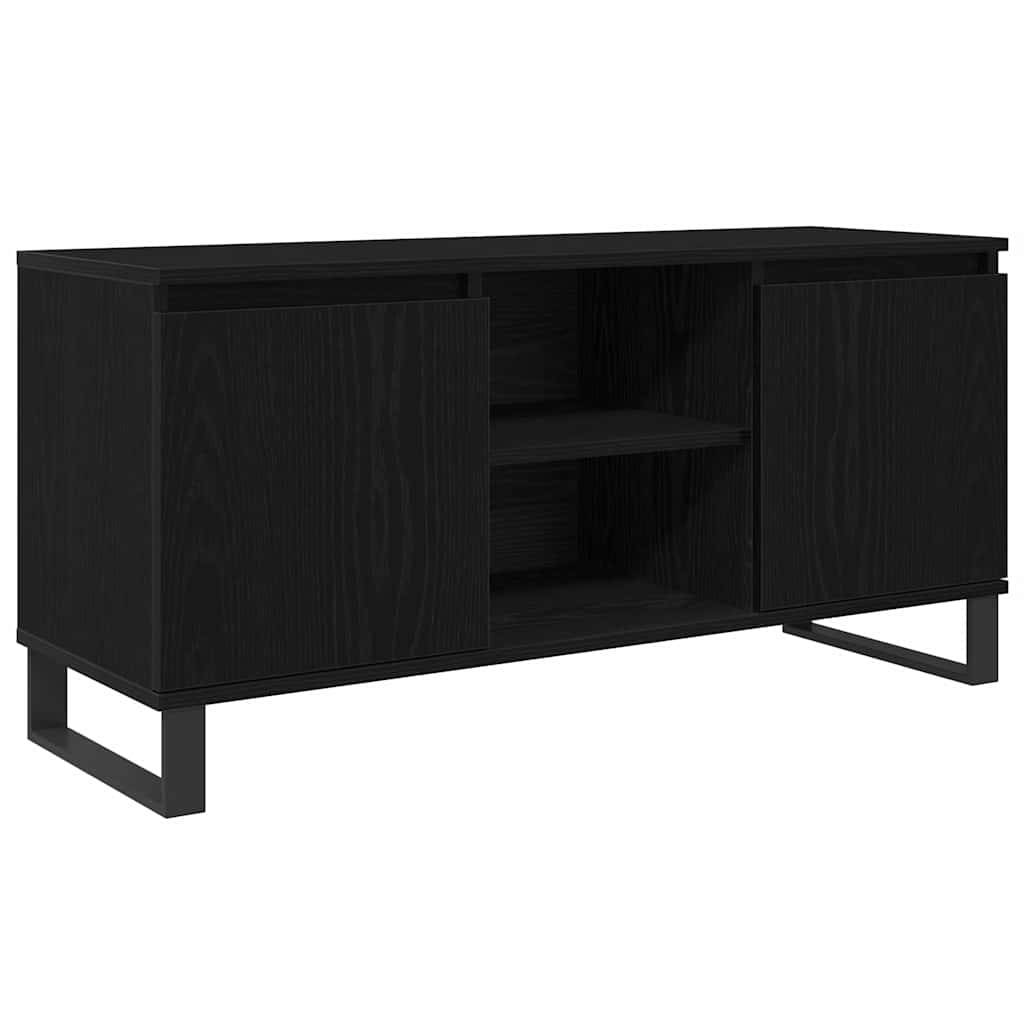 Televizní Skříň 104 X 35 X 50 Cm Černý Dub Kompozitní Dřevo