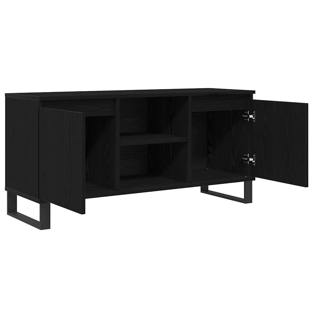 Televizní Skříň 104 X 35 X 50 Cm Černý Dub Kompozitní Dřevo