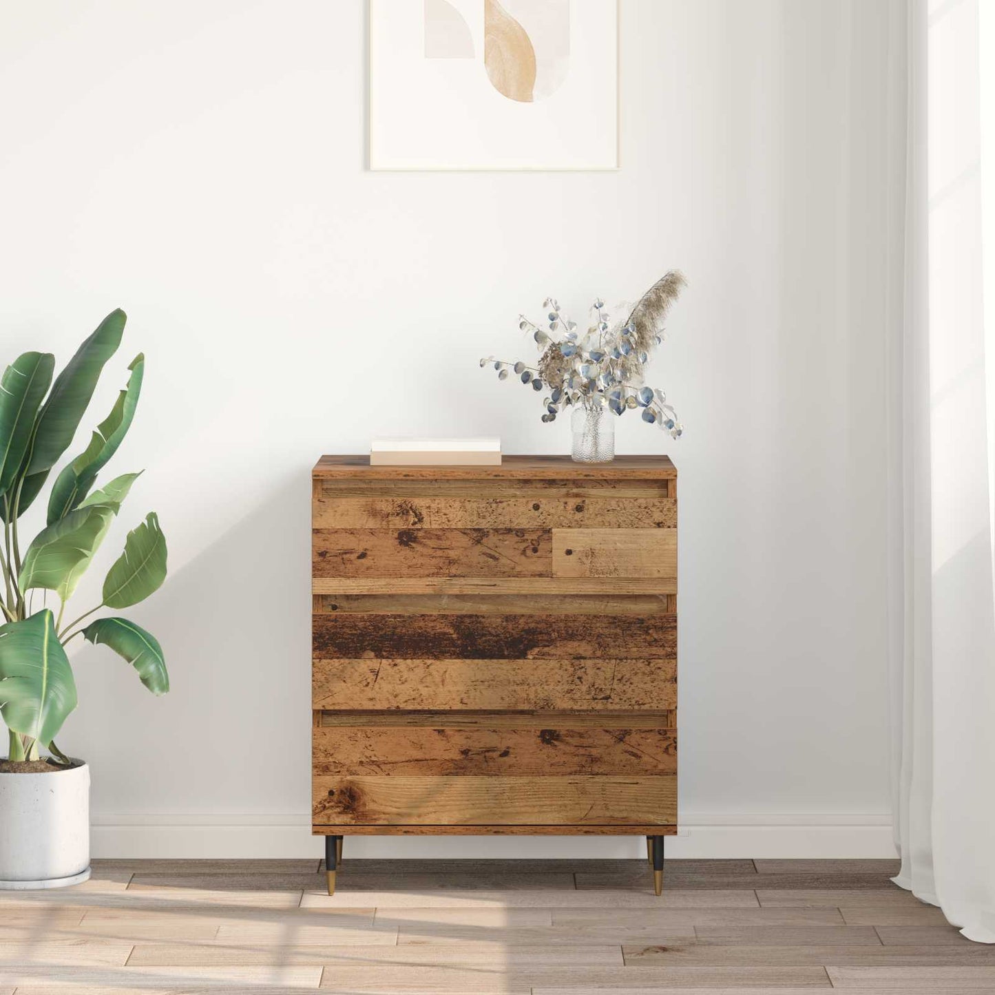 Servírovací Skříň Staré Dřevo 60 X 35 X 70 Cm Kompozitní Dřevo