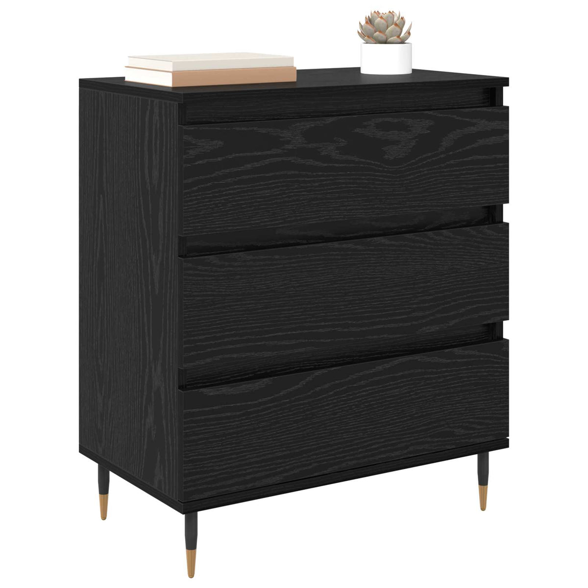 Servírovací Skříň Černý Dub 60 X 35 X 70 Cm Kompozitní Dřevo