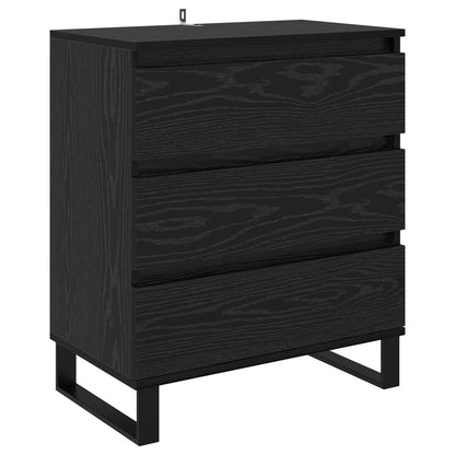 Servírovací Skříň Černý Dub 60 X 35 X 70 Cm Kompozitní Dřevo