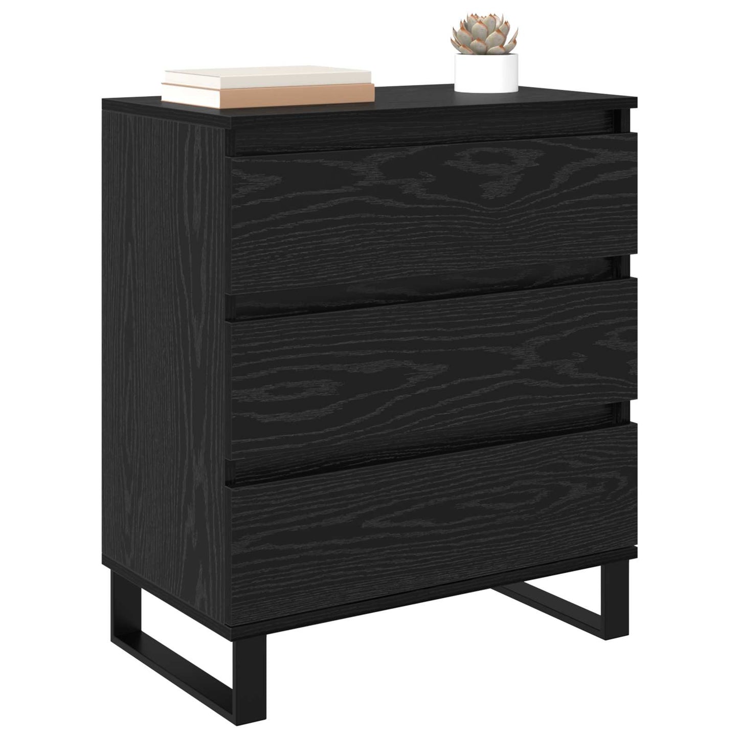 Servírovací Skříň Černý Dub 60 X 35 X 70 Cm Kompozitní Dřevo