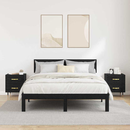 Noční Skříňka 2 Ks Černý Dub 40 X 35 X 47,5 Cm Kompozitní Dřevo