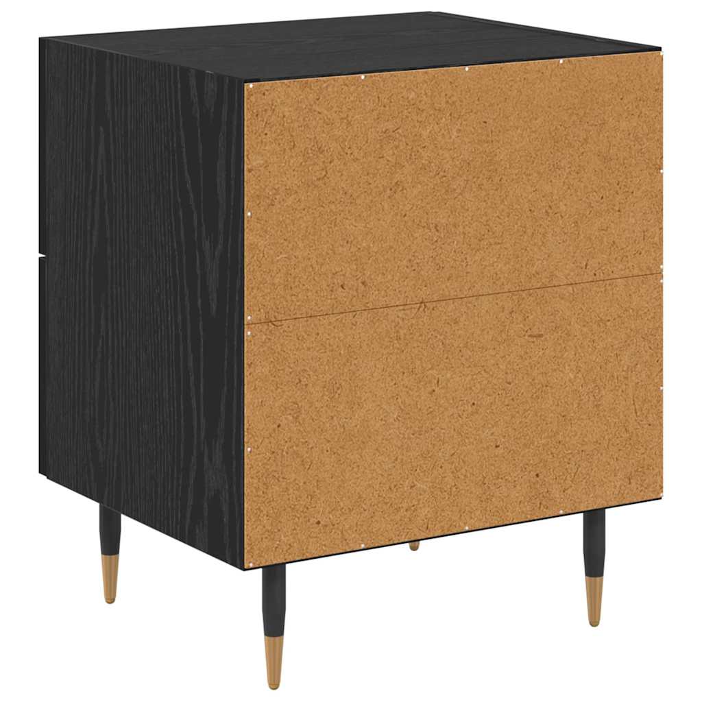Noční Skříňka 2 Ks Černý Dub 40 X 35 X 47,5 Cm Kompozitní Dřevo