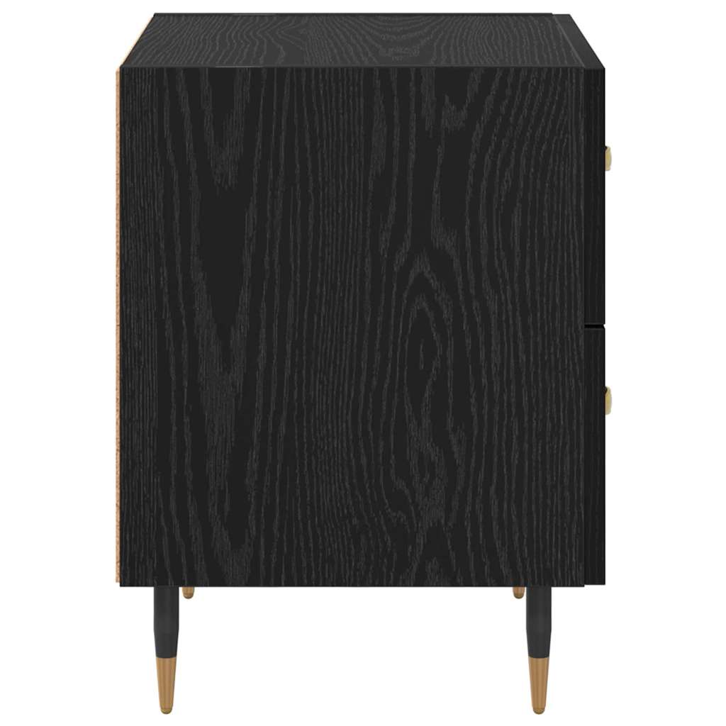 Noční Skříňka 2 Ks Černý Dub 40 X 35 X 47,5 Cm Kompozitní Dřevo