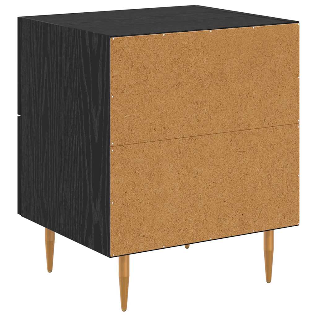 Noční Skříňka 2 Ks Černý Dub 40 X 35 X 47,5 Cm Kompozitní Dřevo