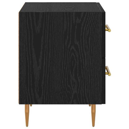 Noční Skříňka 2 Ks Černý Dub 40 X 35 X 47,5 Cm Kompozitní Dřevo