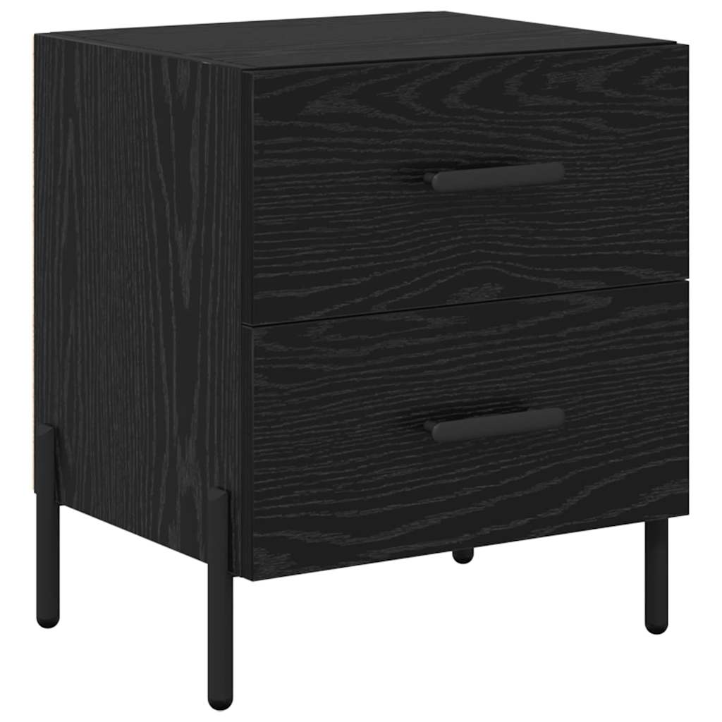 Noční Skříňka 2 Ks Černý Dub 40 X 35 X 47,5 Cm Kompozitní Dřevo