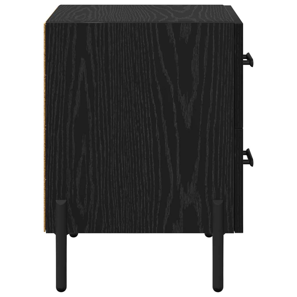 Noční Skříňka 2 Ks Černý Dub 40 X 35 X 47,5 Cm Kompozitní Dřevo