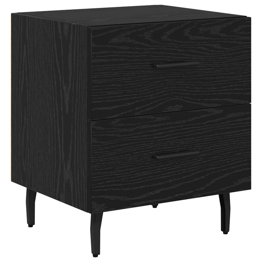 Noční Skříňka 2 Ks Černý Dub 40 X 35 X 47,5 Cm Kompozitní Dřevo