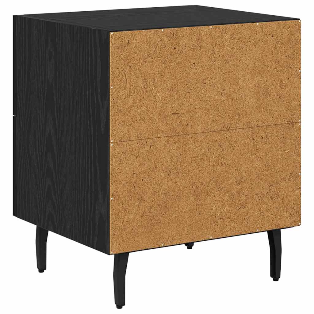 Noční Skříňka 2 Ks Černý Dub 40 X 35 X 47,5 Cm Kompozitní Dřevo