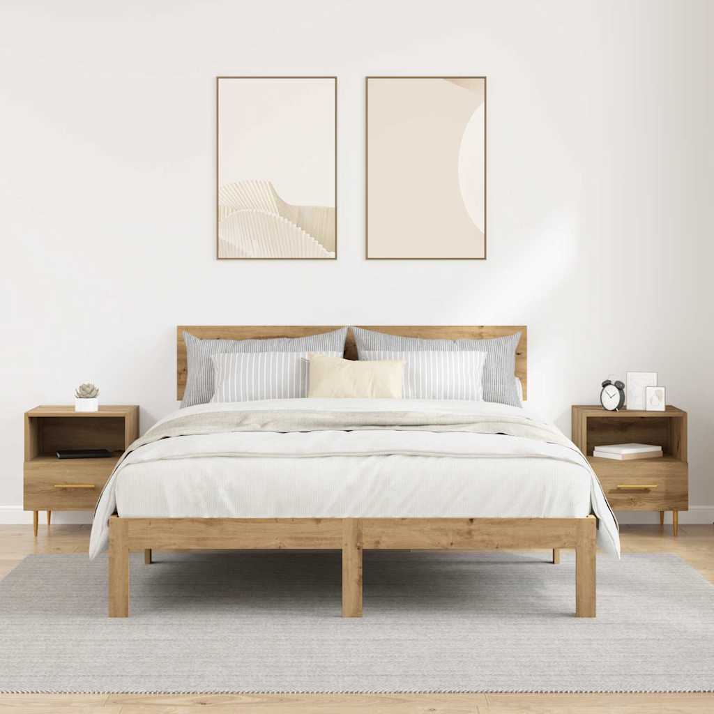 Noční Stolek 2 Ks Hnědá 40 X 35 X 47,5 Cm Kompozitní Dřevo