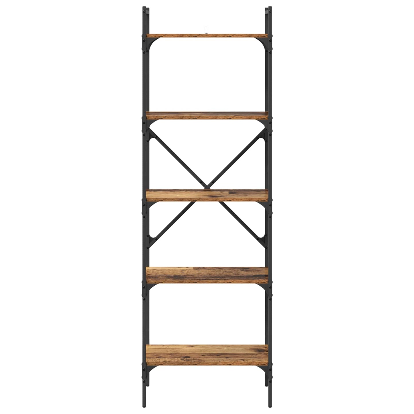 Knihovna 5 Úrovní 56 X 32 X 174 Cm Kompozitní Dřevo Staré Dřevo