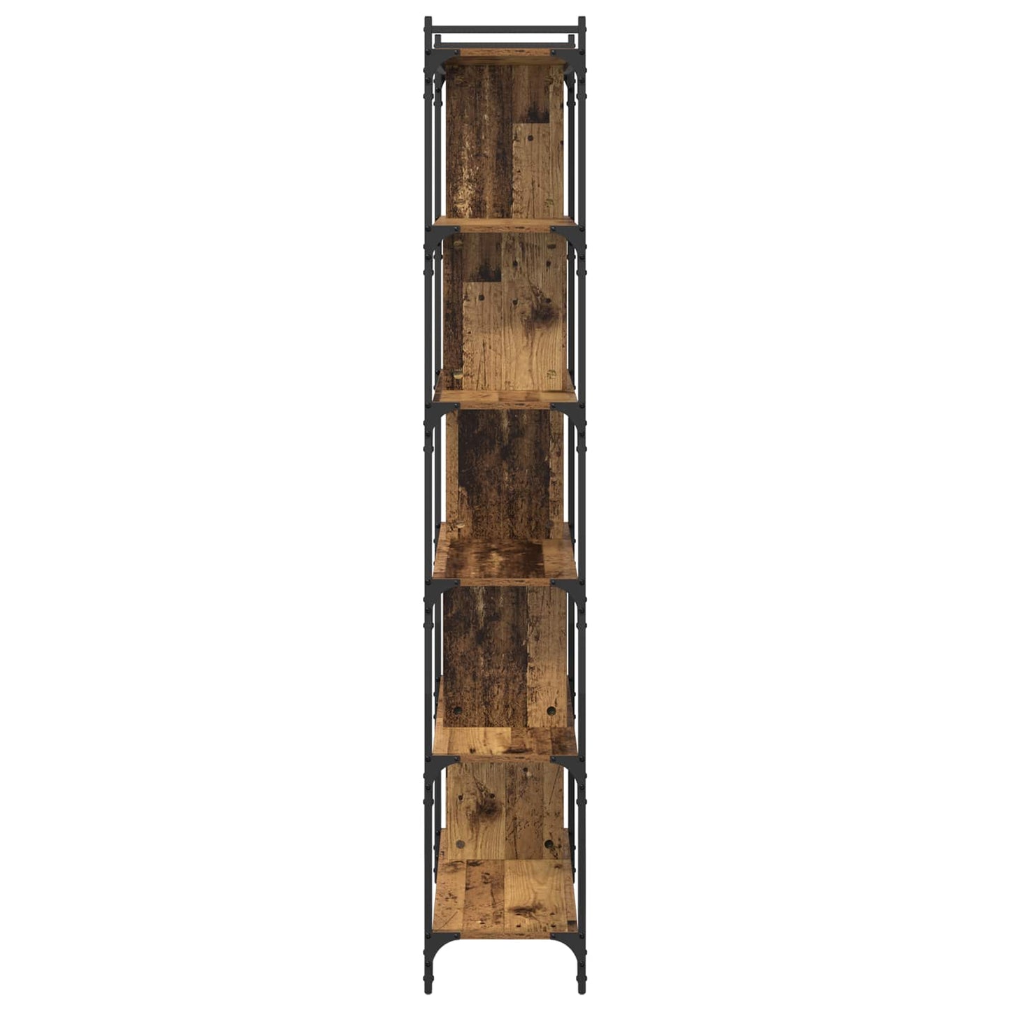 Knihovna 5 Úrovní 76 X 32 X 192 Cm Kompozitní Dřevo Staré Dřevo
