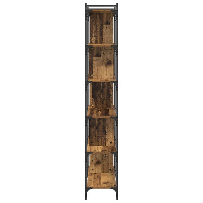 Knihovna 5 Úrovní 76 X 32 X 192 Cm Kompozitní Dřevo Staré Dřevo