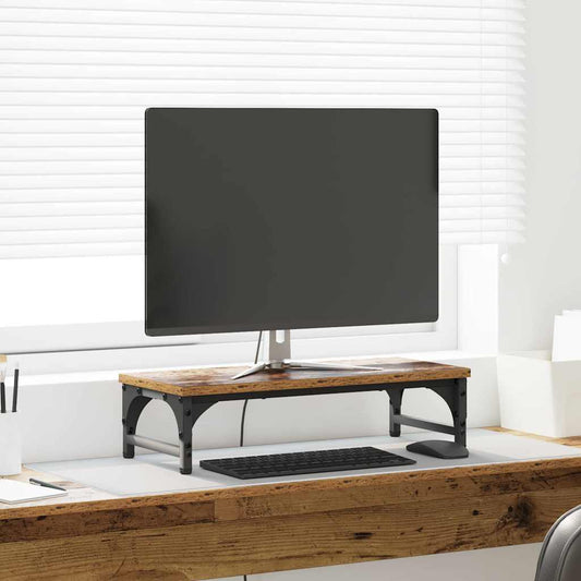 Stojan Na Monitor Staré Dřevo 55 X 23 X 14 Cm Kompozitní Dřevo