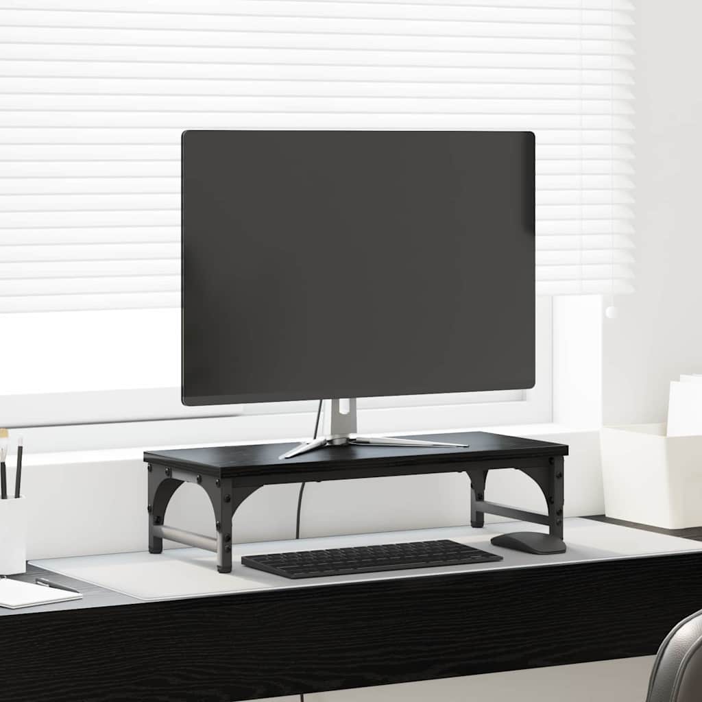 Stojan Na Monitor Černý Dub 55 X 23 X 14 Cm Kompozitní Dřevo