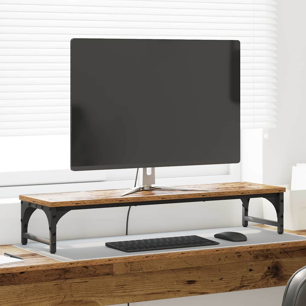 Stojan Na Monitor Staré Dřevo 85 X 23 X 15,5 Cm