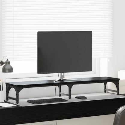 Stojan Na Monitor Černý Dub 105 X 23 X 15,5 Cm Kompozitní Dřevo