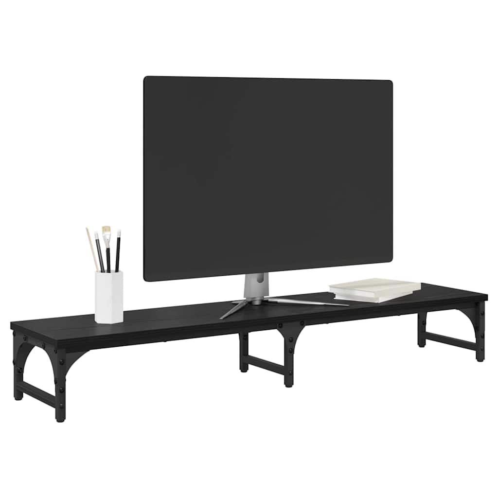 Stojan Na Monitor Černý Dub 105 X 23 X 15,5 Cm Kompozitní Dřevo