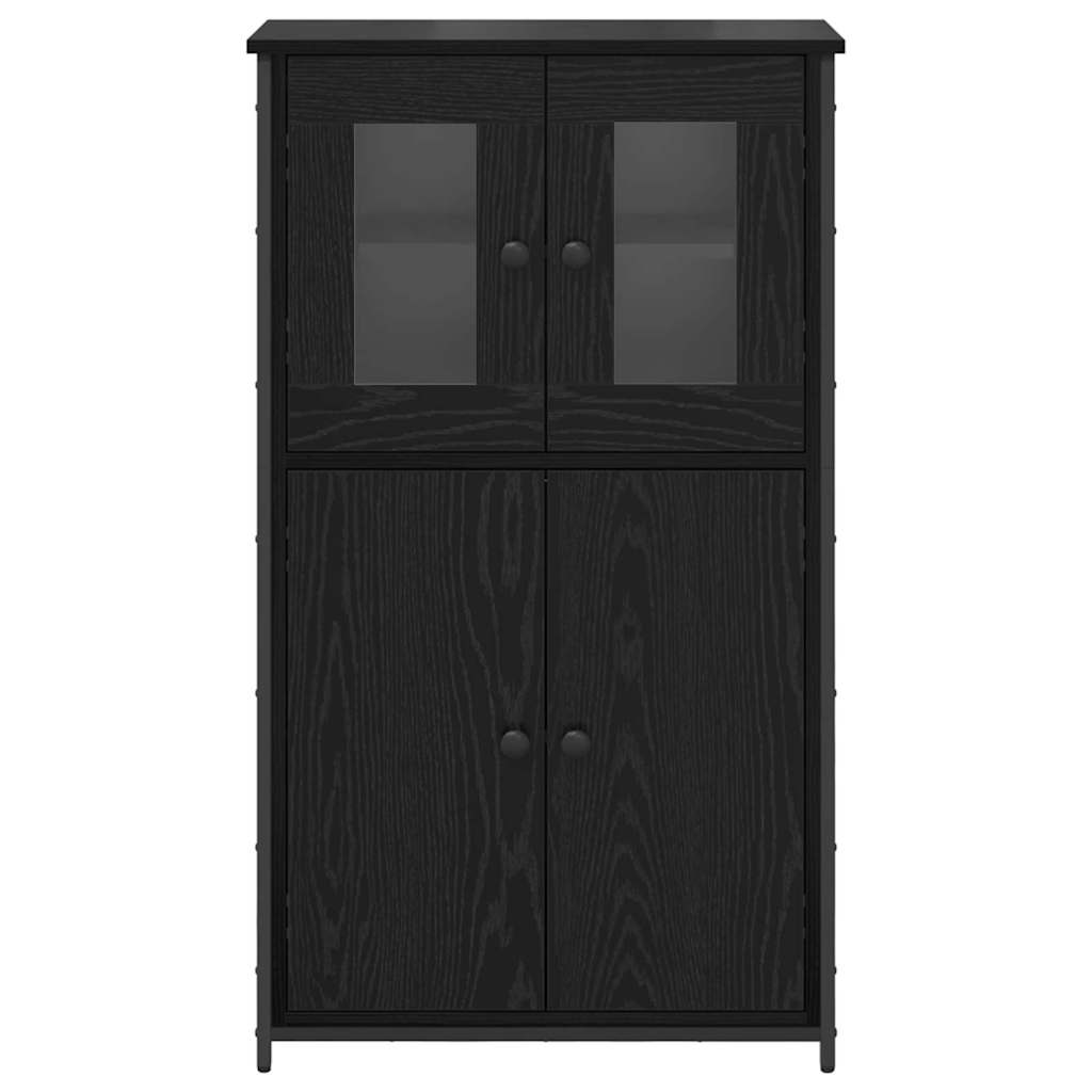 Vysoký Bufet Černý Dub 62 X 32 X 106,5 Cm Kompozitní Dřevo