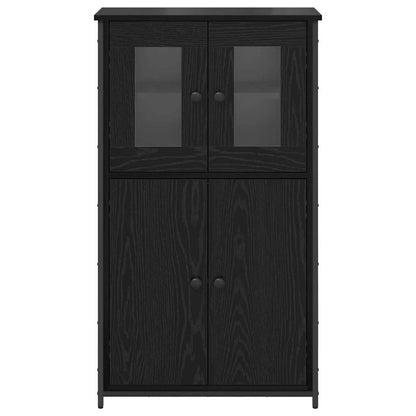 Vysoký Bufet Černý Dub 62 X 32 X 106,5 Cm Kompozitní Dřevo