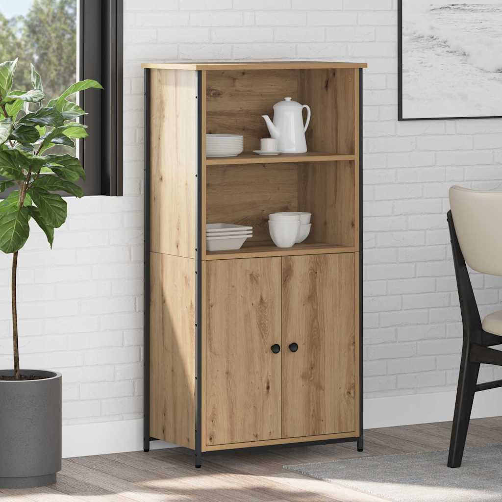 Vysoký Bufet Artisanový Dub 62 X 36 X 121,5 Cm Kompozitní Dřevo