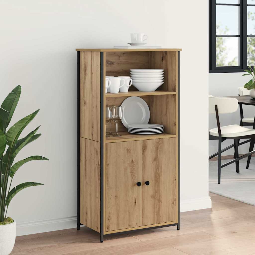Vysoký Bufet Artisanový Dub 62 X 36 X 121,5 Cm Kompozitní Dřevo