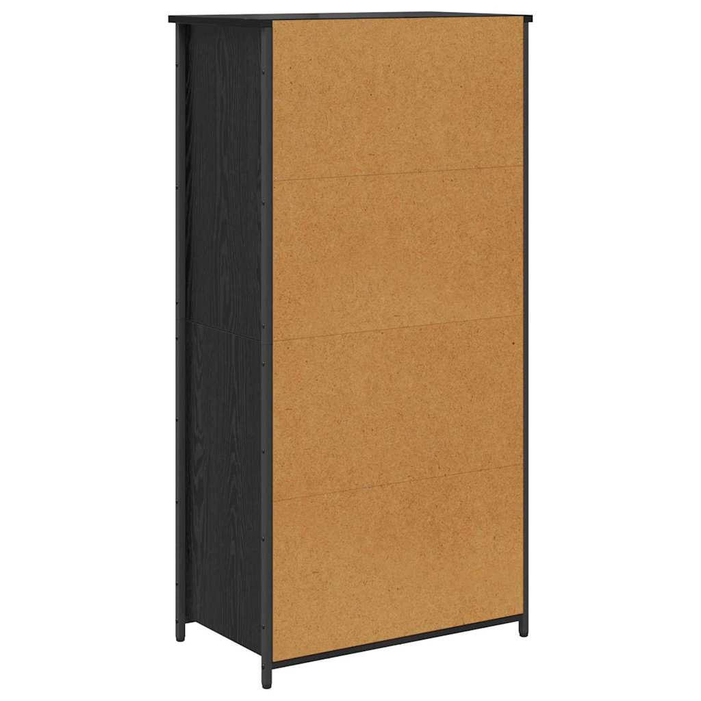 Vysoký Bufet Černý Dub 62 X 36 X 121,5 Cm Kompozitní Dřevo