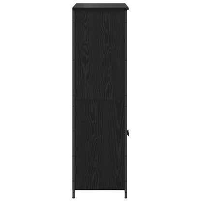 Vysoký Bufet Černý Dub 62 X 36 X 121,5 Cm Kompozitní Dřevo