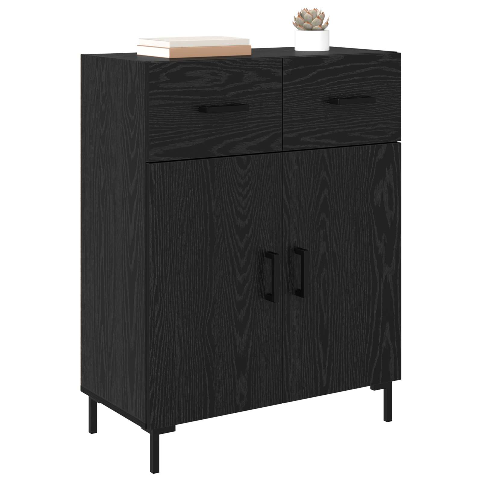 Servírovací Skříň Černý Dub 69,5 X 34 X 90 Cm Kompozitní Dřevo