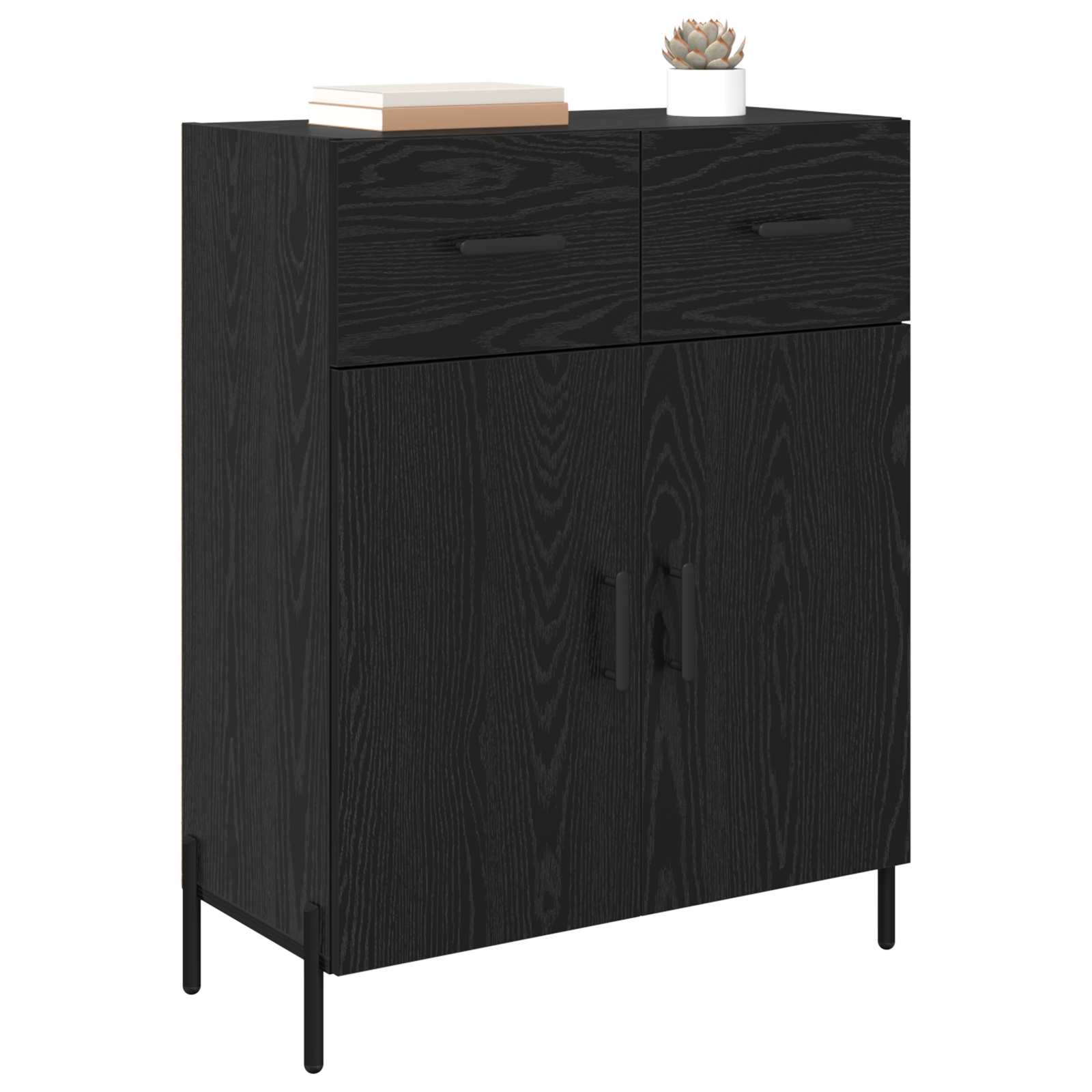 Servírovací Skříň Černý Dub 69,5 X 34 X 90 Cm Kompozitní Dřevo