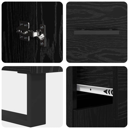 Servírovací Skříň Černý Dub 69,5 X 34 X 90 Cm Kompozitní Dřevo