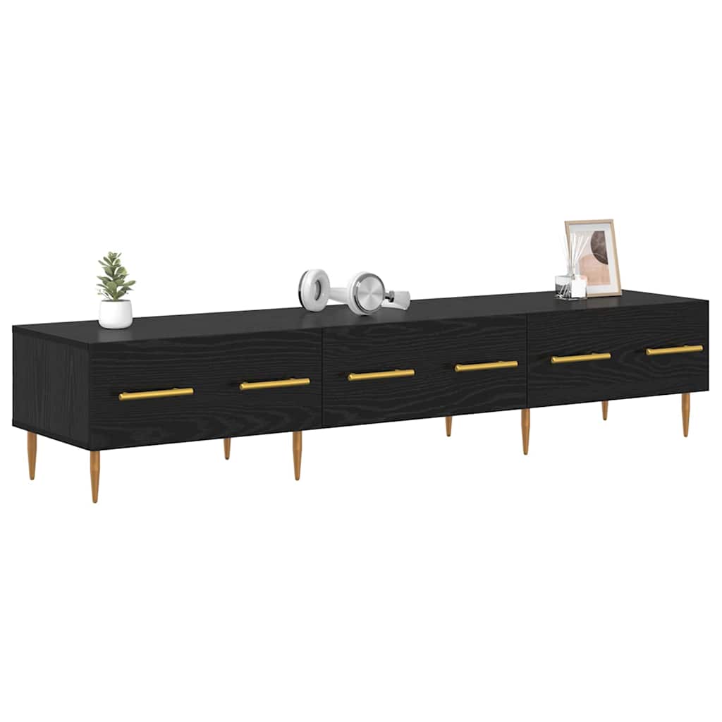 Televizní Skříň 150 X 36 X 30 Cm Černý Dub Kompozitní Dřevo