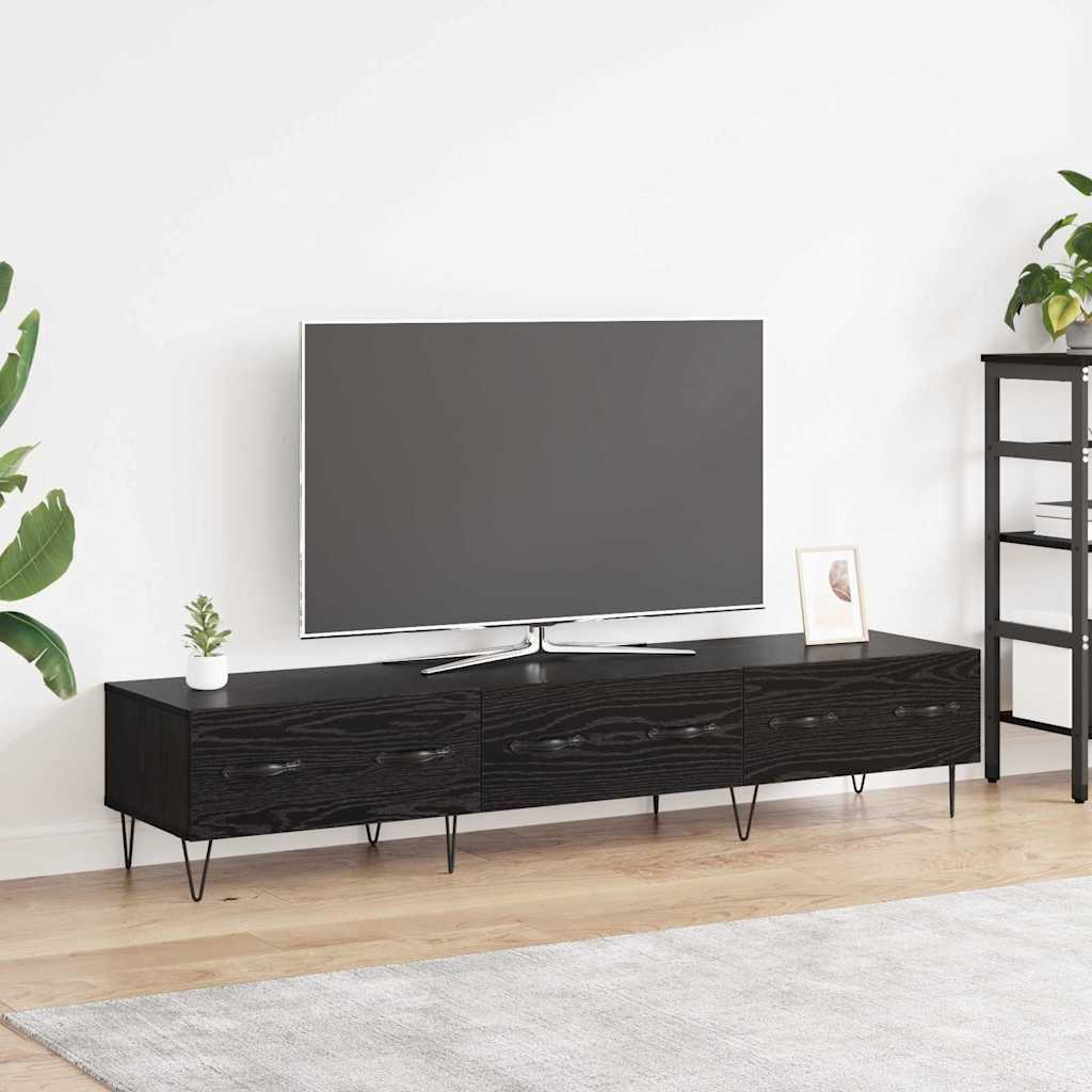Televizní Skříň 150 X 36 X 30 Cm Černý Dub Kompozitní Dřevo