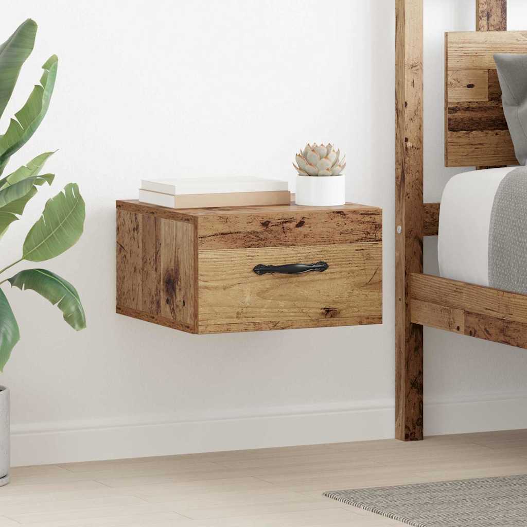 Noční Skříňka 2 Ks Staré Dřevo 35 X 35 X 20 Cm Kompozitní Dřevo