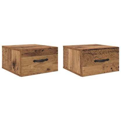 Noční Skříňka 2 Ks Staré Dřevo 35 X 35 X 20 Cm Kompozitní Dřevo
