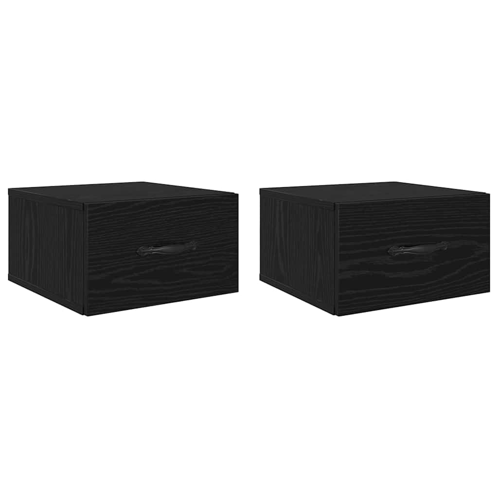 Noční Skříňka 2 Ks Černý Dub 35 X 35 X 20 Cm Kompozitní Dřevo